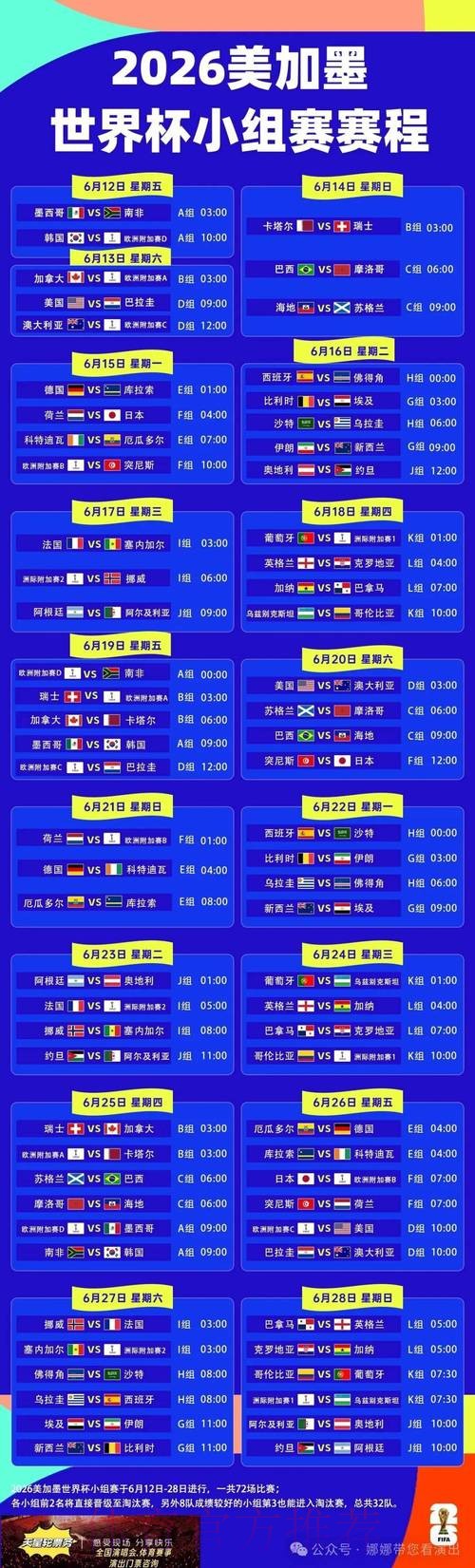 2026世界杯完整赛程官方发布赛事详情在哪里看